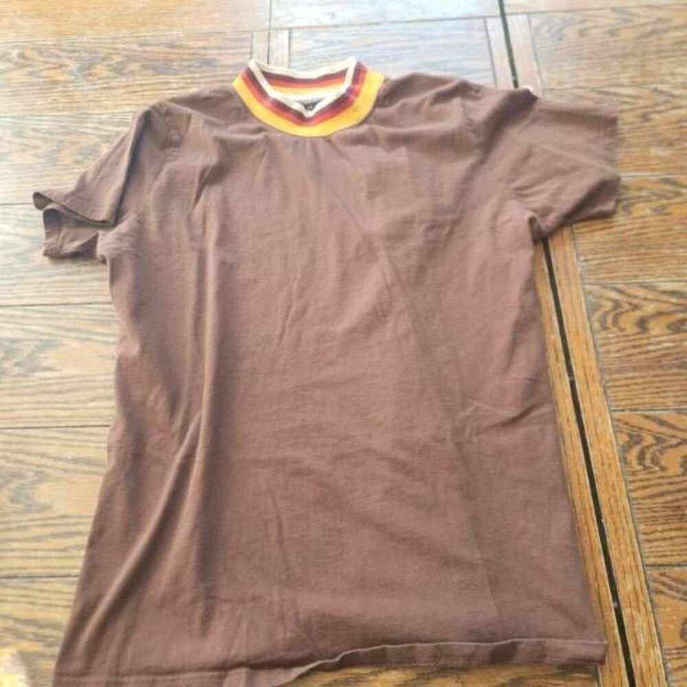 Big Bud Press Brown Ringer T Shirt sz Small